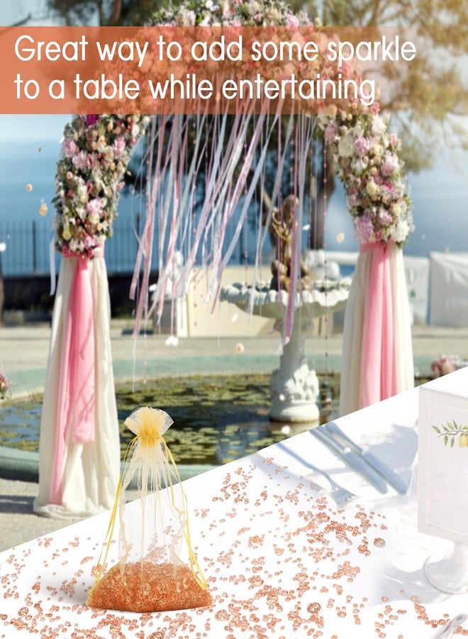 Milifox 6000 Pieces Acrylic Diamond Gems Rose Gold Fake Crystals Vase Filler Diamond Table Scatter Confetti Crystals Small Fake Plastic Gems Acrylic Vase Filler for Wedding Party Decoration - Image 5